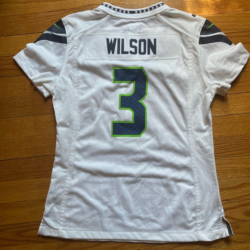 Russell Wilson #3 White (Away) Seattle Seahawks Jersey / Women's Fit Small